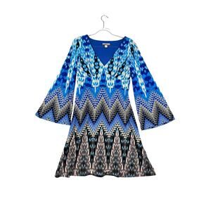 Unbranded Blue Geometric Print Long Sleeve Top Women’s Size Unknown